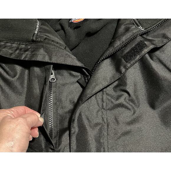 Mens Dickies AWT Utility Jacket Hidden Hood Multiple Pockets XL Black EUC - Picture 6 of 14